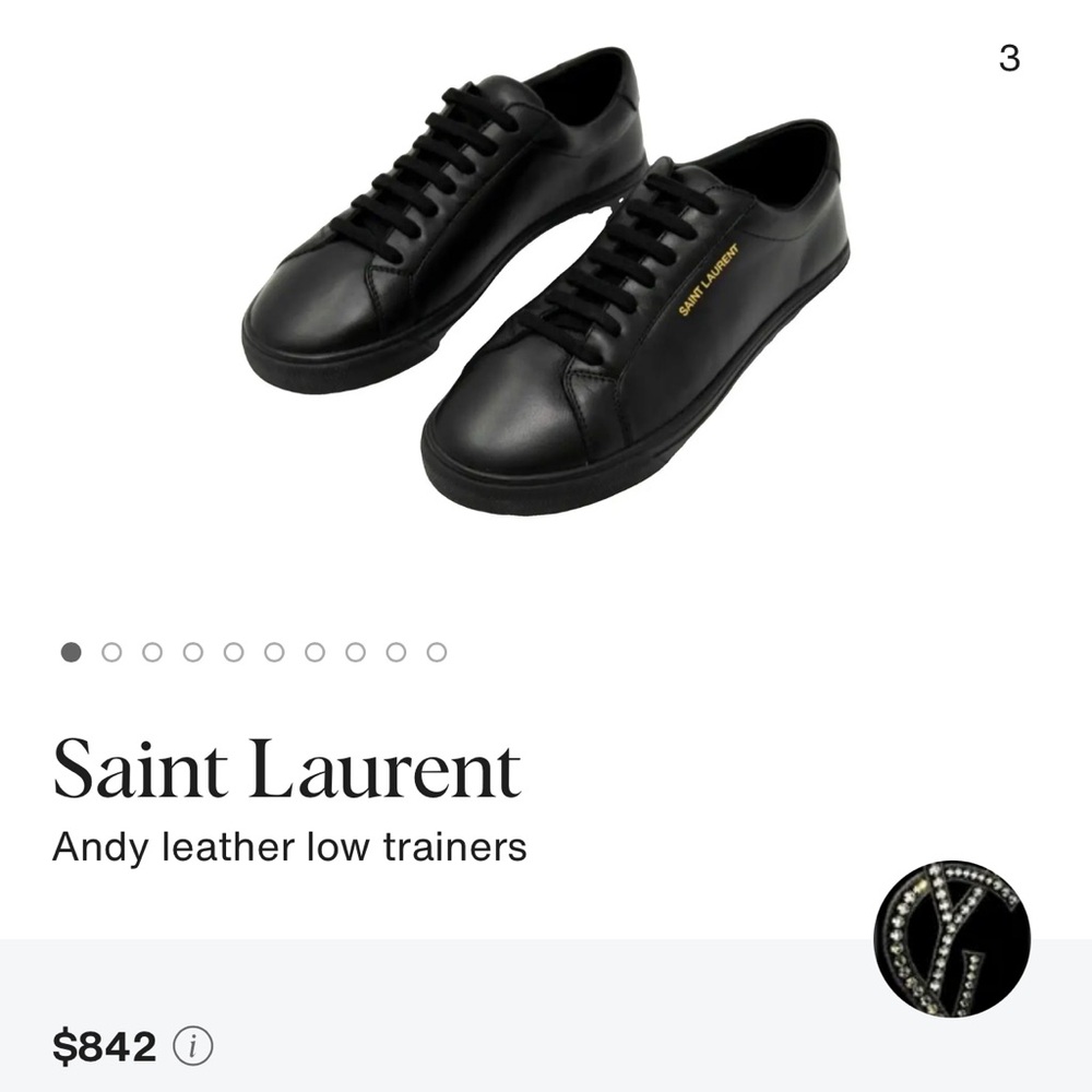 Saint Laurent Men's Black Leather Andy Sneakers